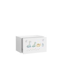Box na hračky INGA - Bílá - Dinosauři ADRK