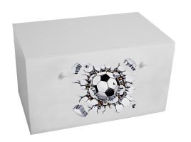 Box na hračky INGA - Bílá - Fotbalový míč ADRK
