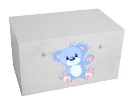 Box na hračky INGA - Bílá - Modrý medvídek ADRK