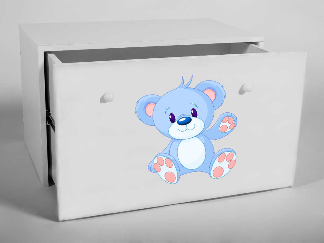 ADRK Box na hračky INGA - Bílá - Modrý medvídek
