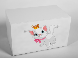 Box na hračky INGA - Bílá - Koťátko ADRK