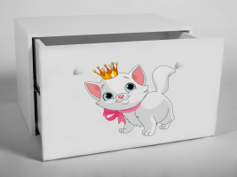 Box na hračky INGA - Bílá - Koťátko