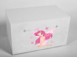 Box na hračky INGA - Bílá - Víla s motýlky ADRK