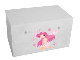 Box na hračky INGA - Bílá - Víla s motýlky ADRK