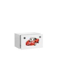 Box na hračky INGA - Černá - Červené autíčko ADRK