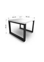 Konferenční stolek MOARTI Černá / Bílý lesk - šířka 60cm ADRK