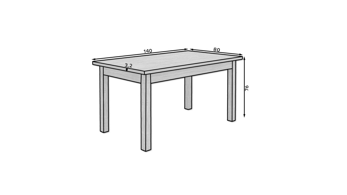 Moderní design stolu Rodos 14 v černé barvě