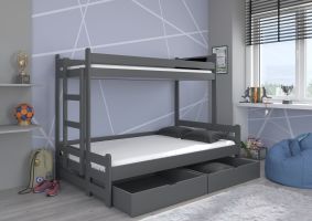 Patrová postel BENITO - Grafit - 90/120x200cm ADRK