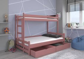 Patrová postel BENITO - Růžová - 90/120x200cm