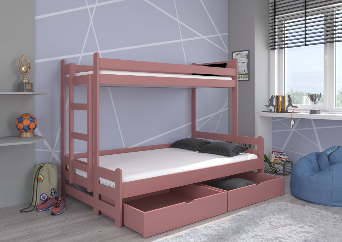 ADRK Patrová postel BENITO - Růžová - 90/120x200cm
