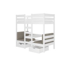 Patrová postel s matracemi BART - Bílá - 80x180cm ADRK