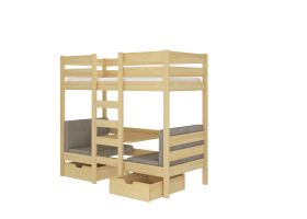 Patrová postel s matracemi BART - Přírodní - 90x200cm ADRK