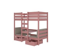 Patrová postel s matracemi BART - Růžová - 90x200cm ADRK