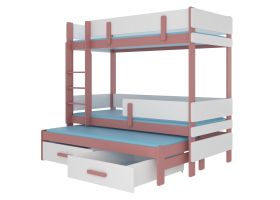 Patrová postel ETAPO - Růžová / Bílá - 80x180cm ADRK
