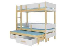 Patrová postel ETAPO - Přírodní / Bílá - 90x200cm ADRK