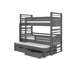 Patrová postel HIPPO - Grafit - 80x180cm ADRK
