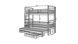 Patrová postel s matracemi ALDO - Bílá - 80x180cm ADRK