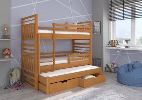 Patrová postel s matracemi HIPPO - Olše - 80x180cm