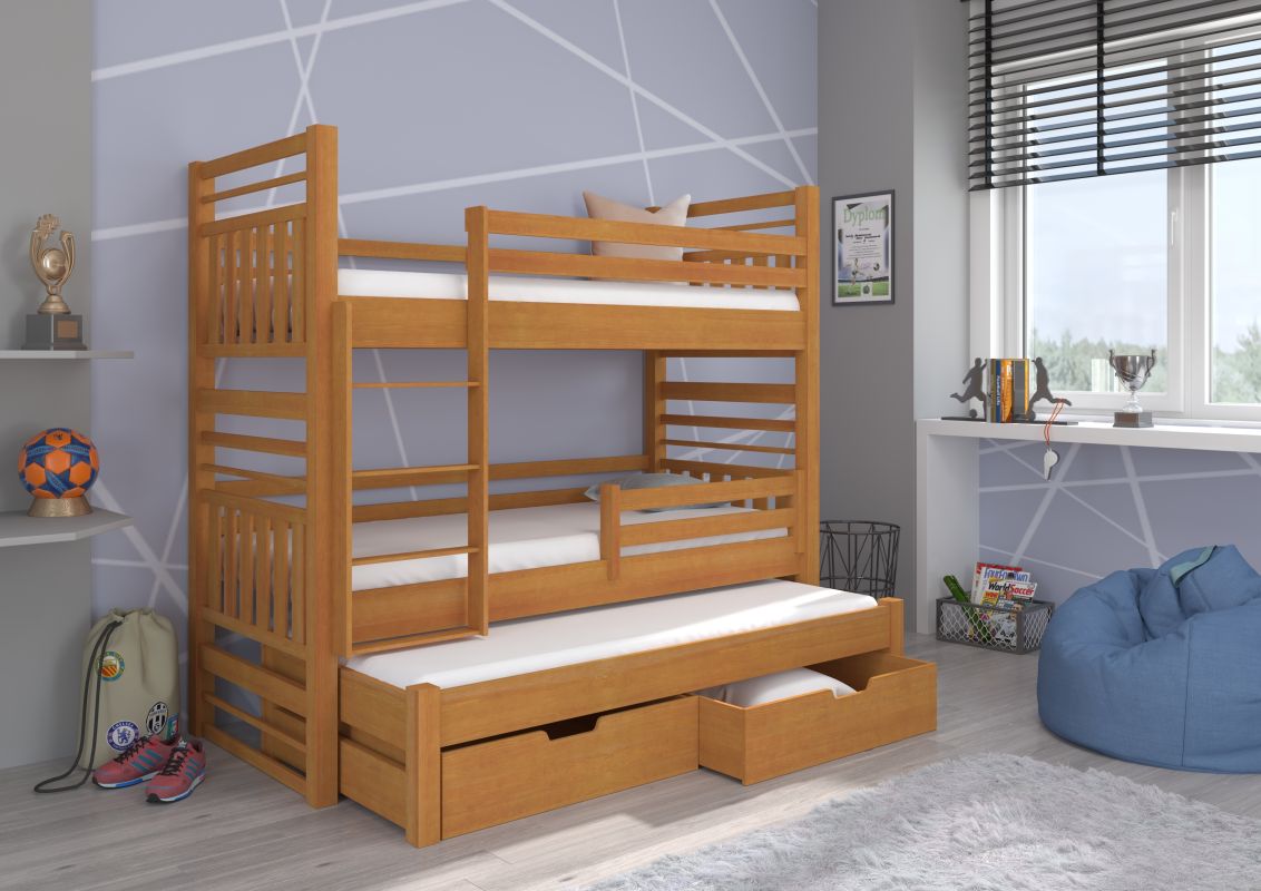 ADRK Patrová postel s matracemi HIPPO - Olše - 80x180cm
