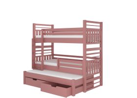 Patrová postel s matracemi HIPPO - Růžová - 80x180cm ADRK