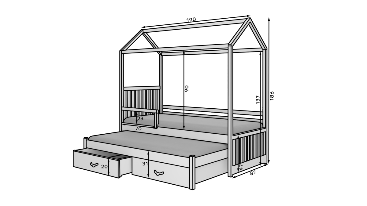 Dvoulůžková postel Jonaszek dětský nábytek