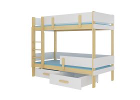 Patrová postel ETIONA - Přírodní / Bílá - 80x180cm ADRK