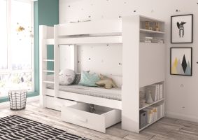 Patrová postel GARET - Bílá - 90x200cm ADRK
