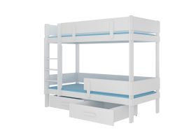 Patrová postel s matracemi ETIONA - Bílá - 80x180cm ADRK