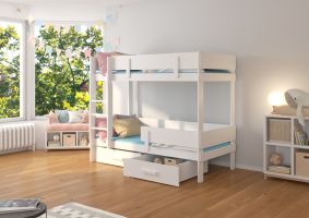 Patrová postel s matracemi ETIONA - Bílá - 90x200cm