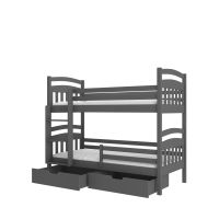 Patrová postel s matracemi ADA - Grafit - 80x180cm ADRK