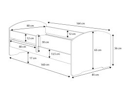 Postel s matrací PEPE - Balerína s jednorožcem - 160x80cm ADRK