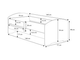Postel s matrací PEPE - Jednorožec - 140x70cm ADRK