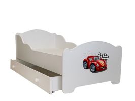 Postel s matrací a zásuvkou AMADIS - Závodní autíčko - 70x140cm ADRK