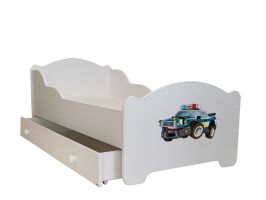 Postel s matrací a zásuvkou AMADIS - Policejní autíčko - 70x140cm ADRK