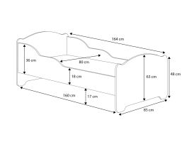 Postel s matrací AMADIS - Vláček - 80x160cm ADRK