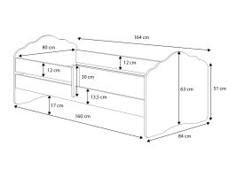 Postel s matrací CASIMO - Jednorožec - 80x160cm ADRK