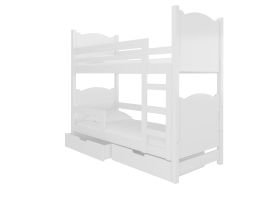 Patrová postel s matracemi MARABA - Bílá - 75x180cm ADRK