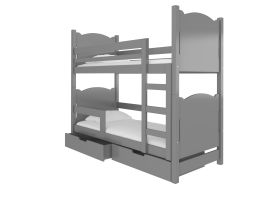 Patrová postel s matracemi MARABA - Šedá - 75x180cm ADRK