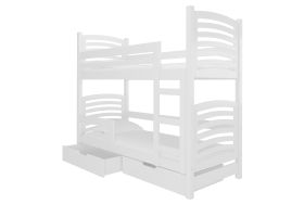 Patrová postel s matracemi OSUNA - Bílá - 75x180cm ADRK