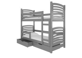 Patrová postel s matracemi OSUNA - Šedá - 75x180cm ADRK