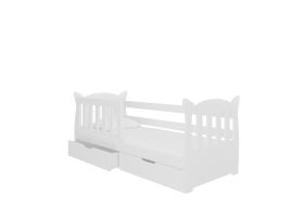 Dětská postel s matrací LENA - Bílá - 75x160cm ADRK