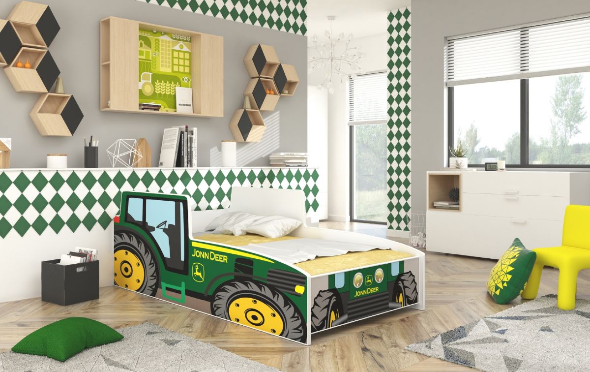 Jednolůžko Traktor s matrací pro malé fanoušky zemědělské techniky