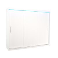 Posuvná skříň s LED osvětlením ANTOS - Bílá - šířka 250cm ADRK