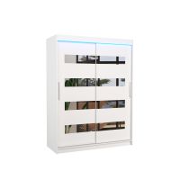 Posuvná skříň se zrcadlem a LED osvětlením BALTIC - Bílá - šířka 150cm ADRK
