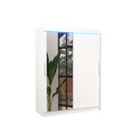 Posuvná skříň se zrcadlem a LED osvětlením BIANCO - Bílá - šířka 150cm ADRK