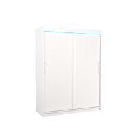 Posuvná skříň s LED osvětlením DENVER - Bílá - šířka 150cm ADRK