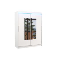 Posuvná skříň se zrcadlem a LED osvětlením DORRIGO - Bílá - šířka 150cm ADRK