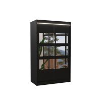 Posuvná skříň se zrcadlem a LED osvětlením KOLORADO - Černá - šířka 120cm ADRK