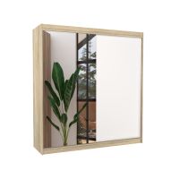 Posuvná skříň se zrcadlem DELLA - Sonoma / Bílá - šířka 200cm ADRK