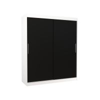 Posuvná skříň LINCOLN - Bílá / Černá - šířka 180cm ADRK